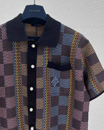 Lv Cotton Silk Shirt And Shorts Set