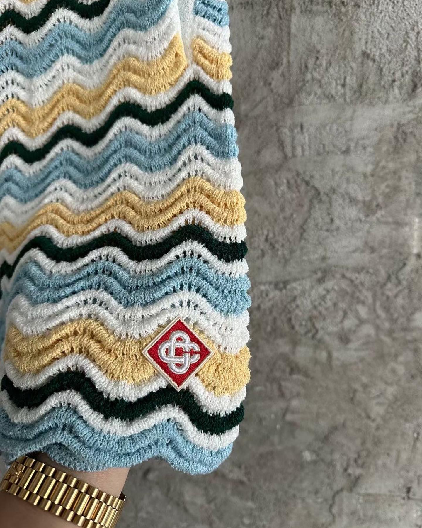 Casablanca Gradient Wave Texture Shorts