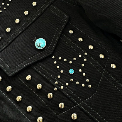 Lv Denim Jacket With Crystals