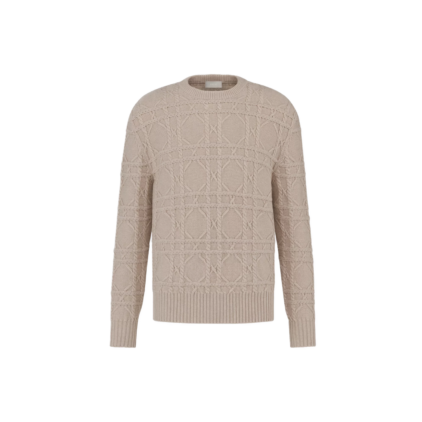 CD Icons Cannage Sweater Beige Cashmere Knit
