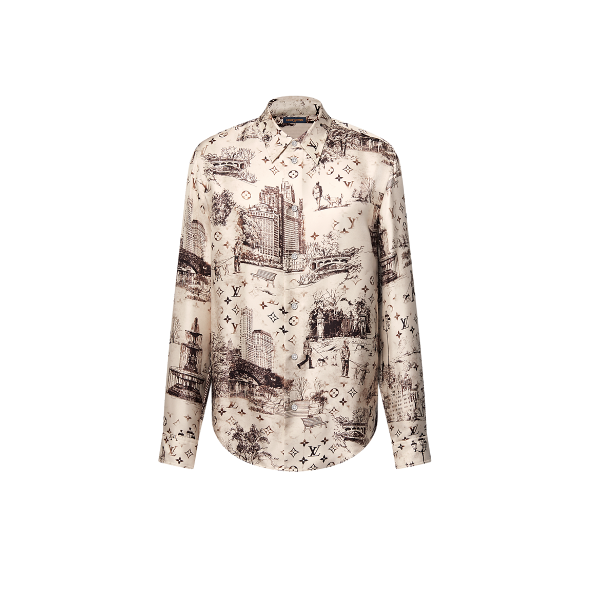 Lv Long -Sleeved Slik Shirt