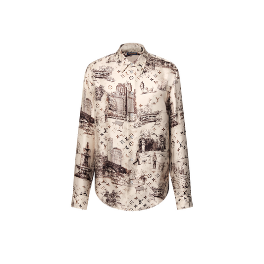 Lv Long -Sleeved Slik Shirt
