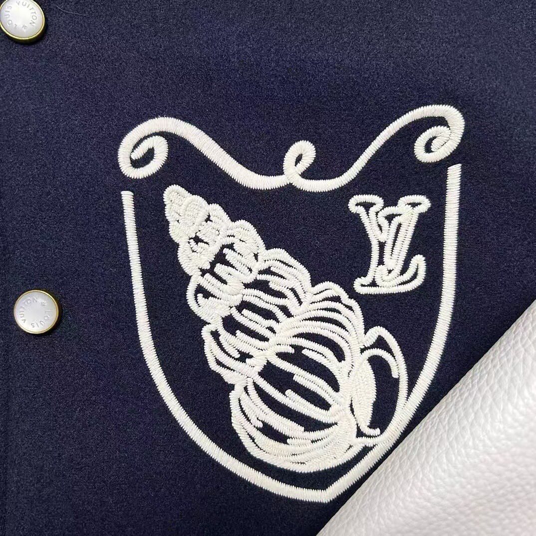 Lv Mix Leather Varsity Blouson