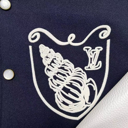 Lv Mix Leather Varsity Blouson