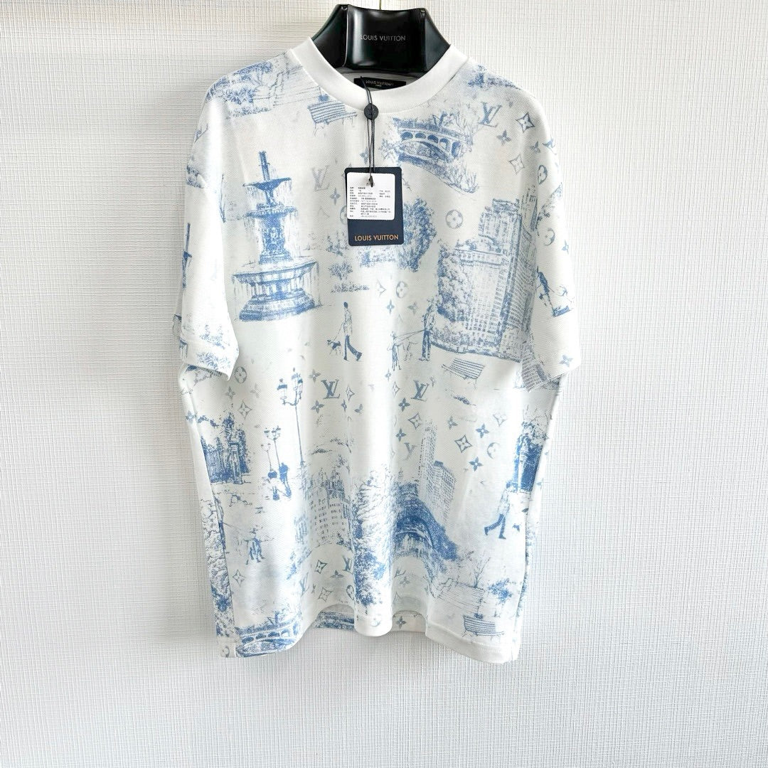 Lv Short-Sleeved Monogam Signature Shirt