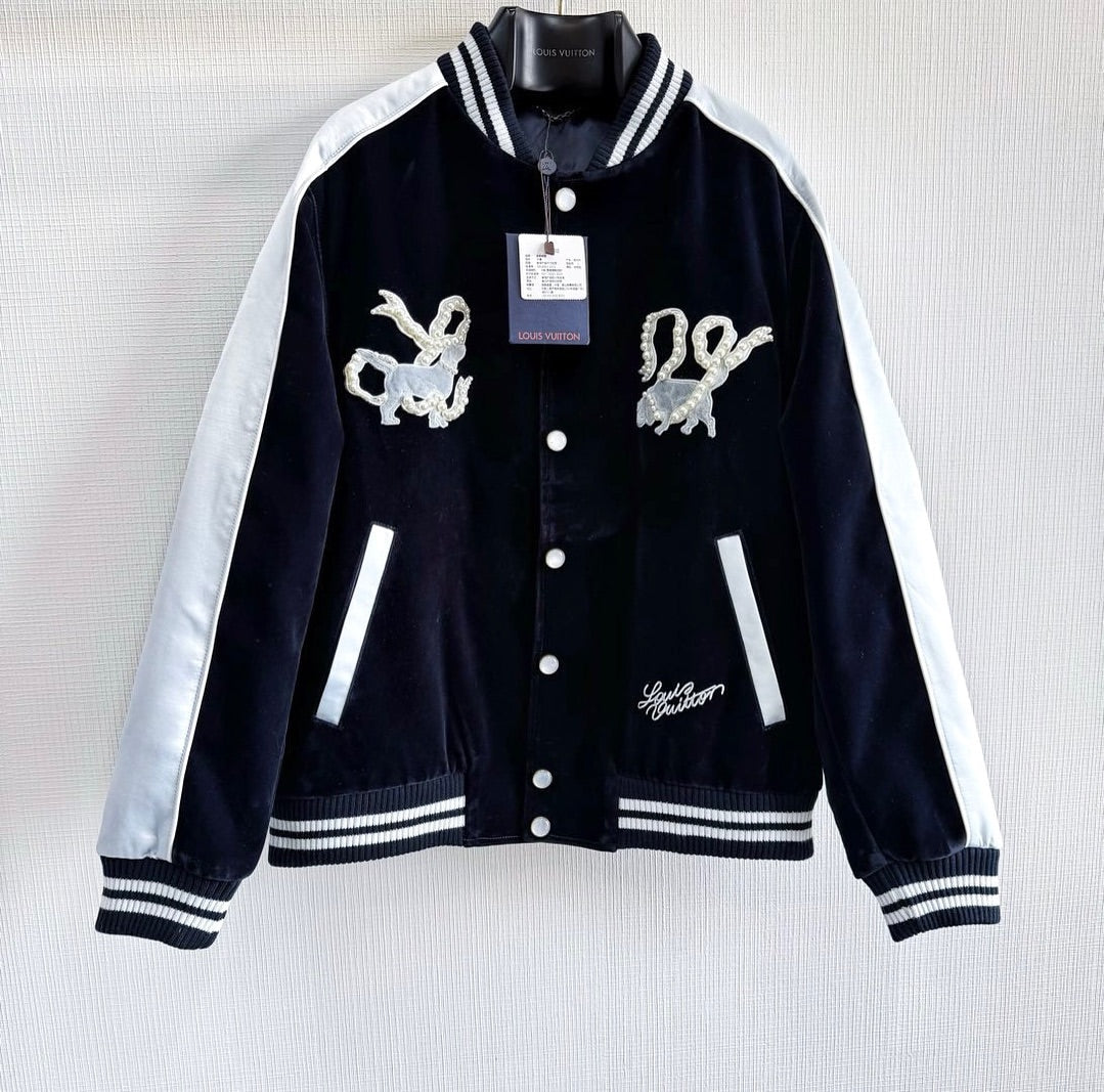 Lv Denim Velvet Souvenir Jacket