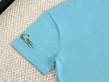 Lv Short-Sleeved Damier Wool Shirt