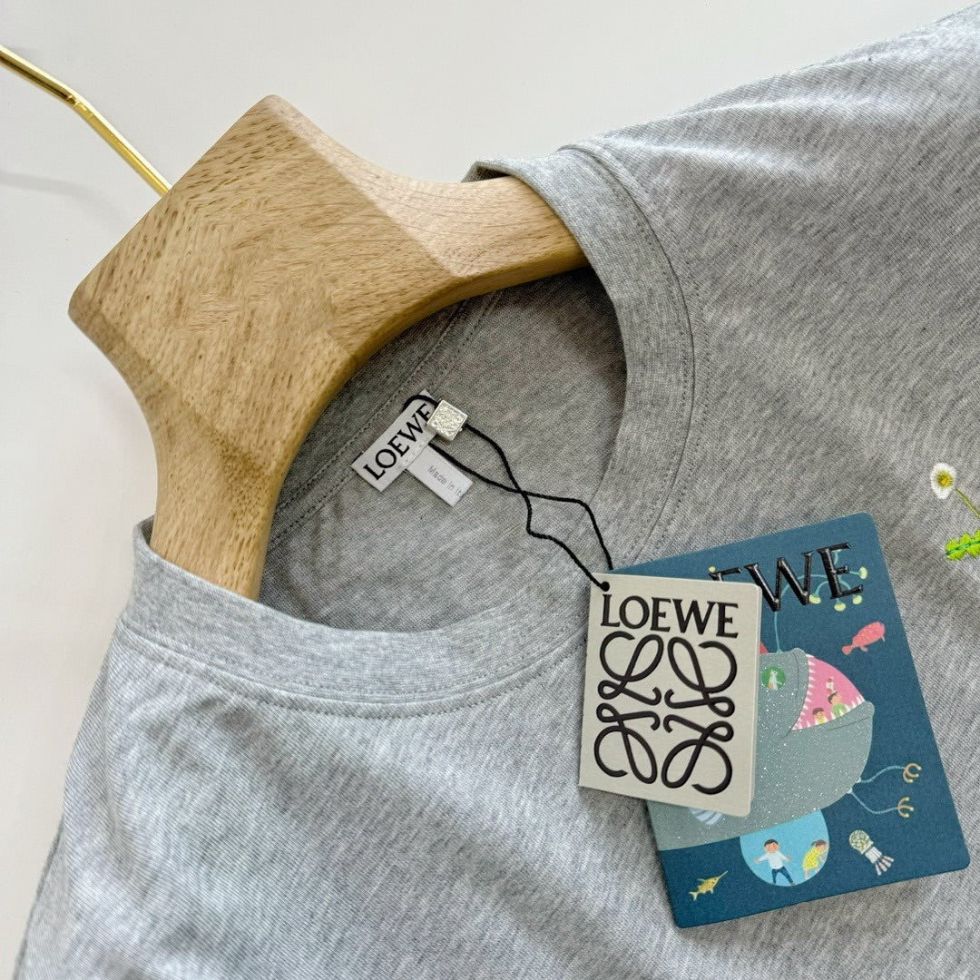 LOEWE Logo Embroidered Cotton Jersey T-Shirt