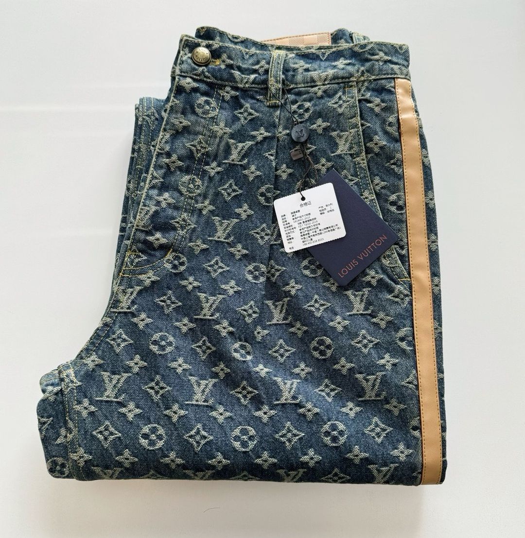 LV Monogram Denim Tailored Pants
