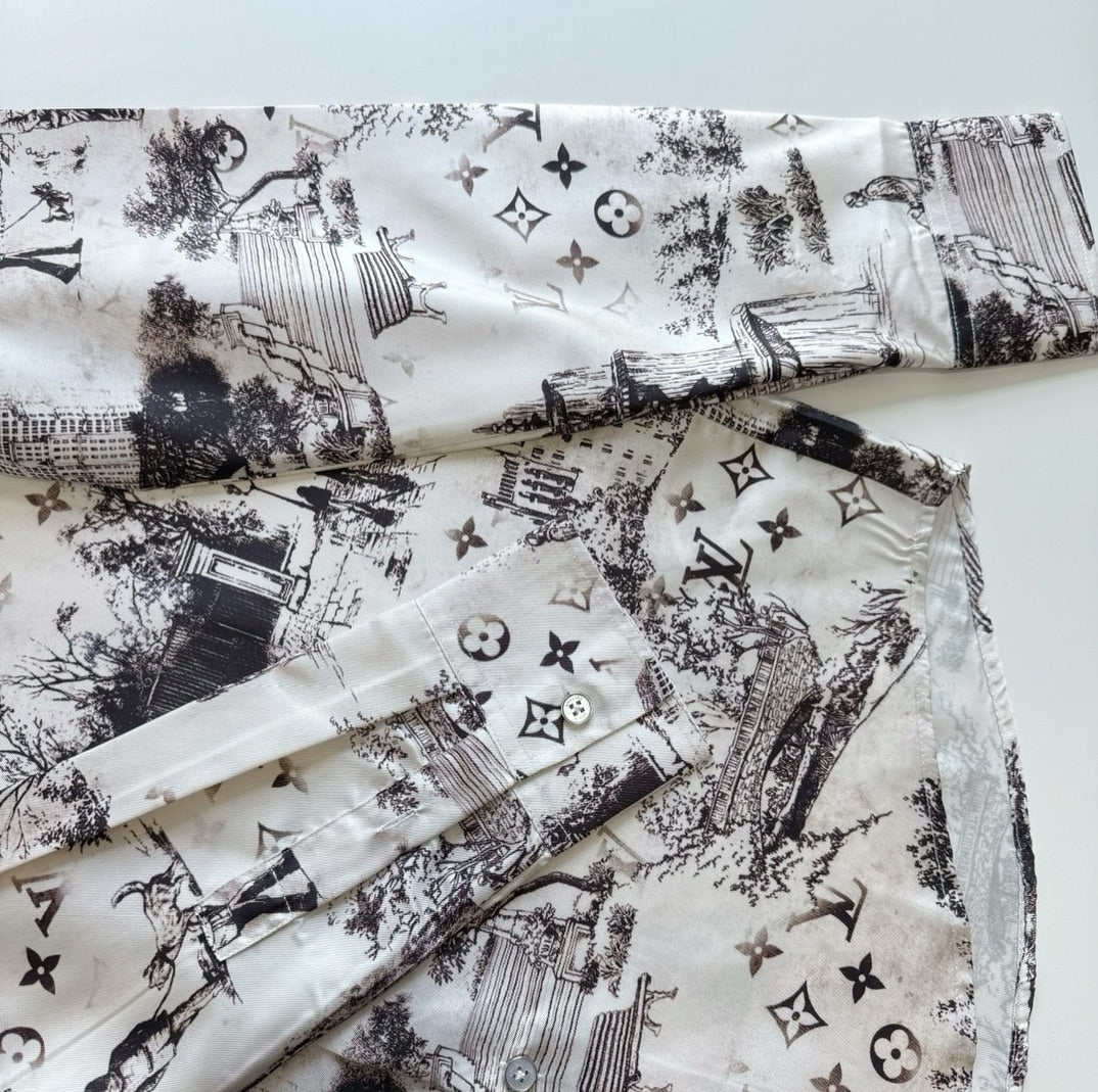 Lv Long -Sleeved Slik Shirt