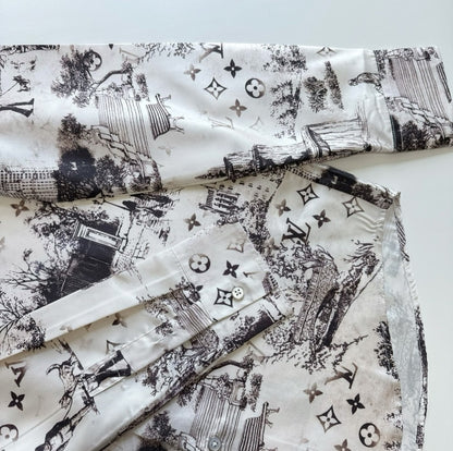 Lv Long -Sleeved Slik Shirt