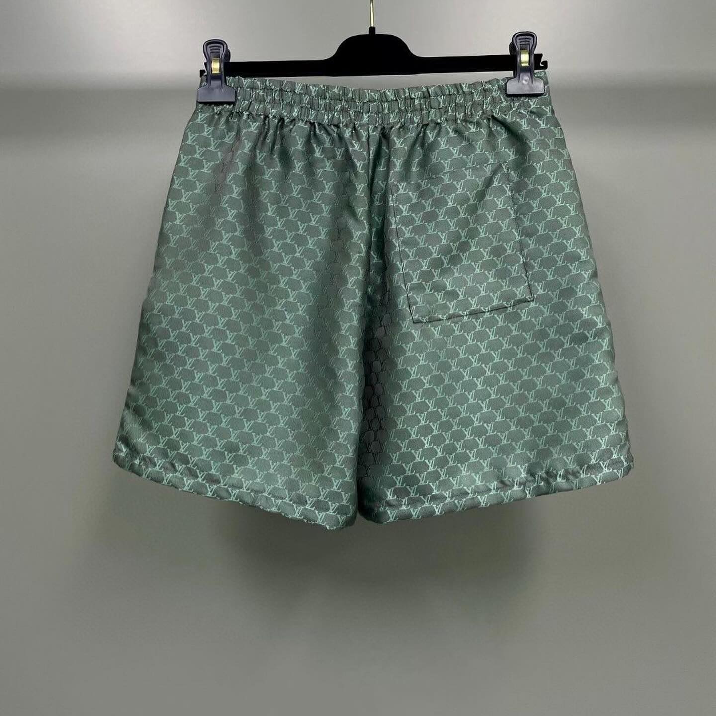 Lv Monogram Silk Shirt And Shorts Set