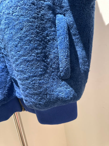 Lv Signature Shearling Track Top Lambswool Blouson