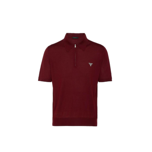 PRD Logo Wool Polo Half Zip Shirt