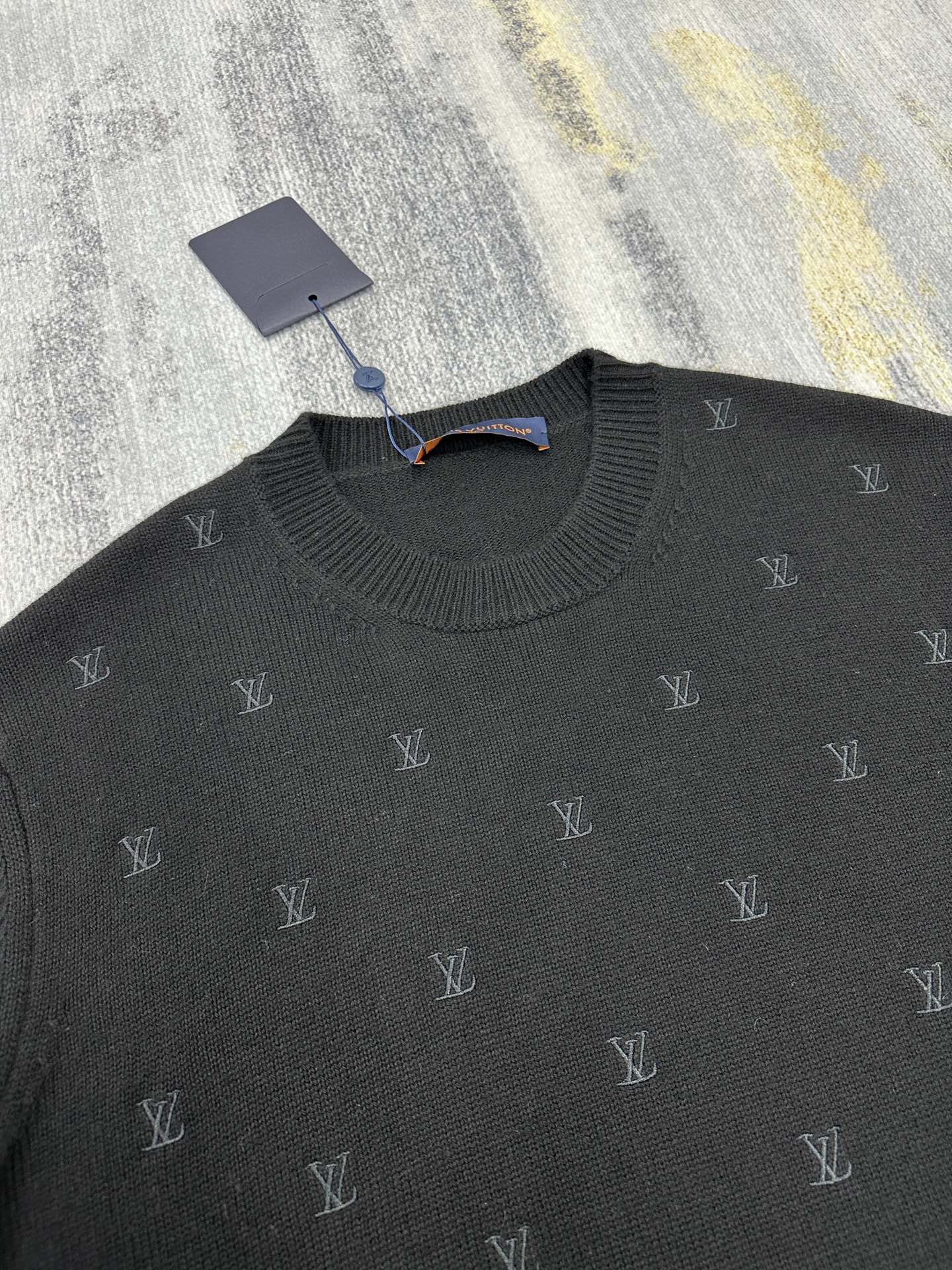 Lv Embroidered Signature Merino Crewneck