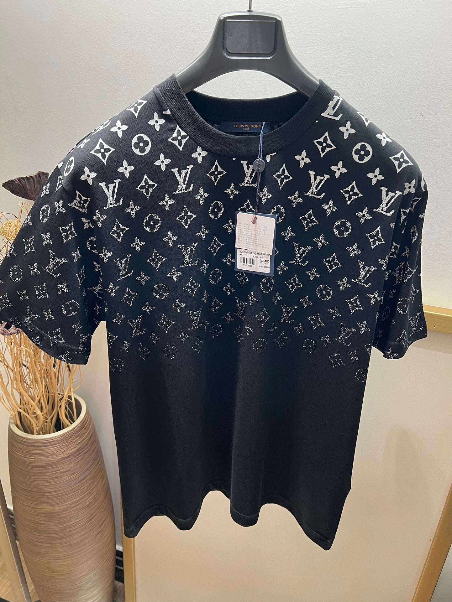 Lv Short-Sleeved Monogram Wool Shirt
