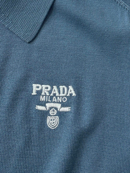 PRD Logo Wool Polo Half Zip Shirt