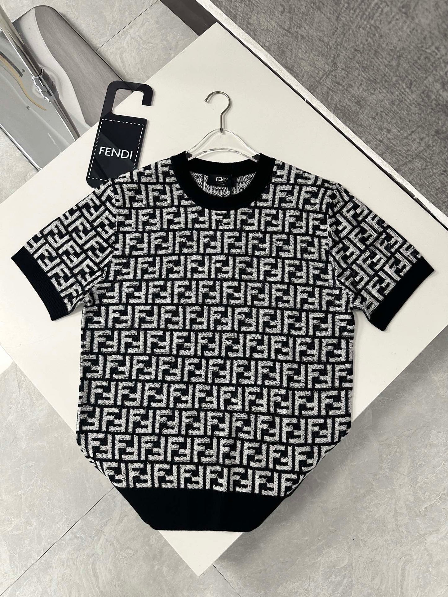 FND Anagram Logo Embroidered Jersey T-Shirt