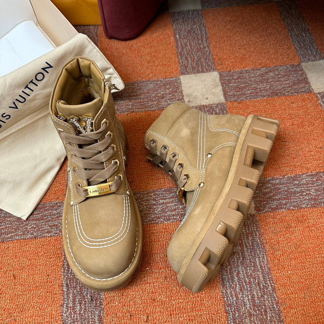 LV Checker Ankle Boot