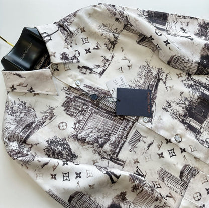 Lv Long -Sleeved Slik Shirt