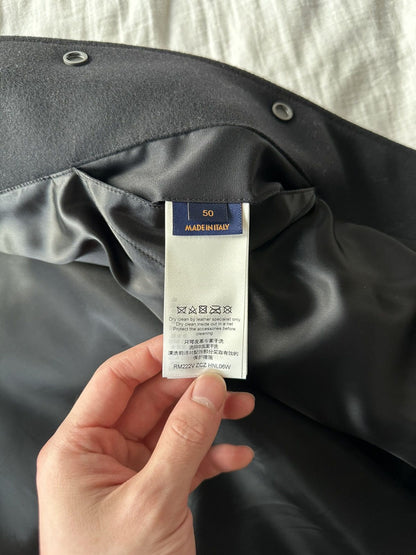 Lv Monogram Embossed Leather And Wool Blouson