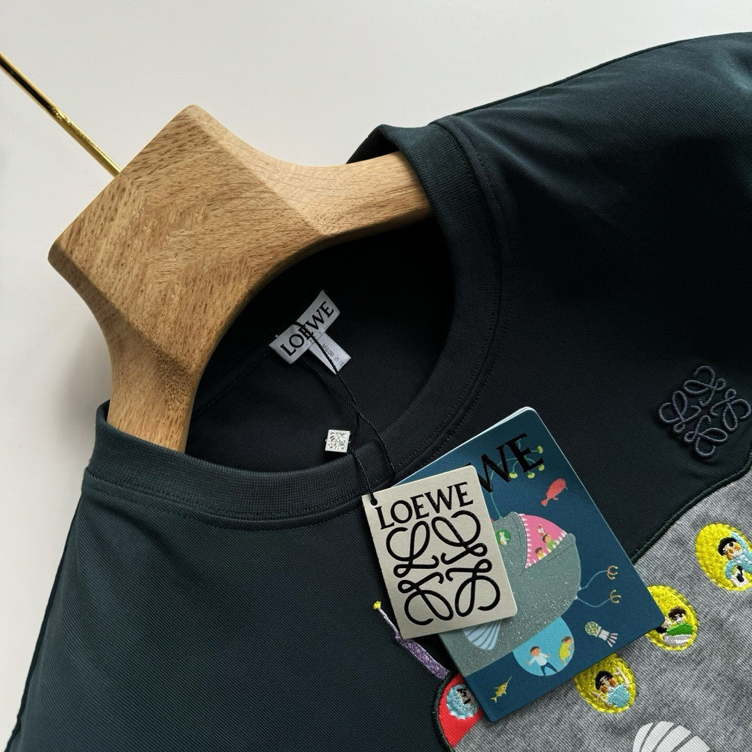 LOEWE Logo Embroidered Cotton Jersey T-Shirt