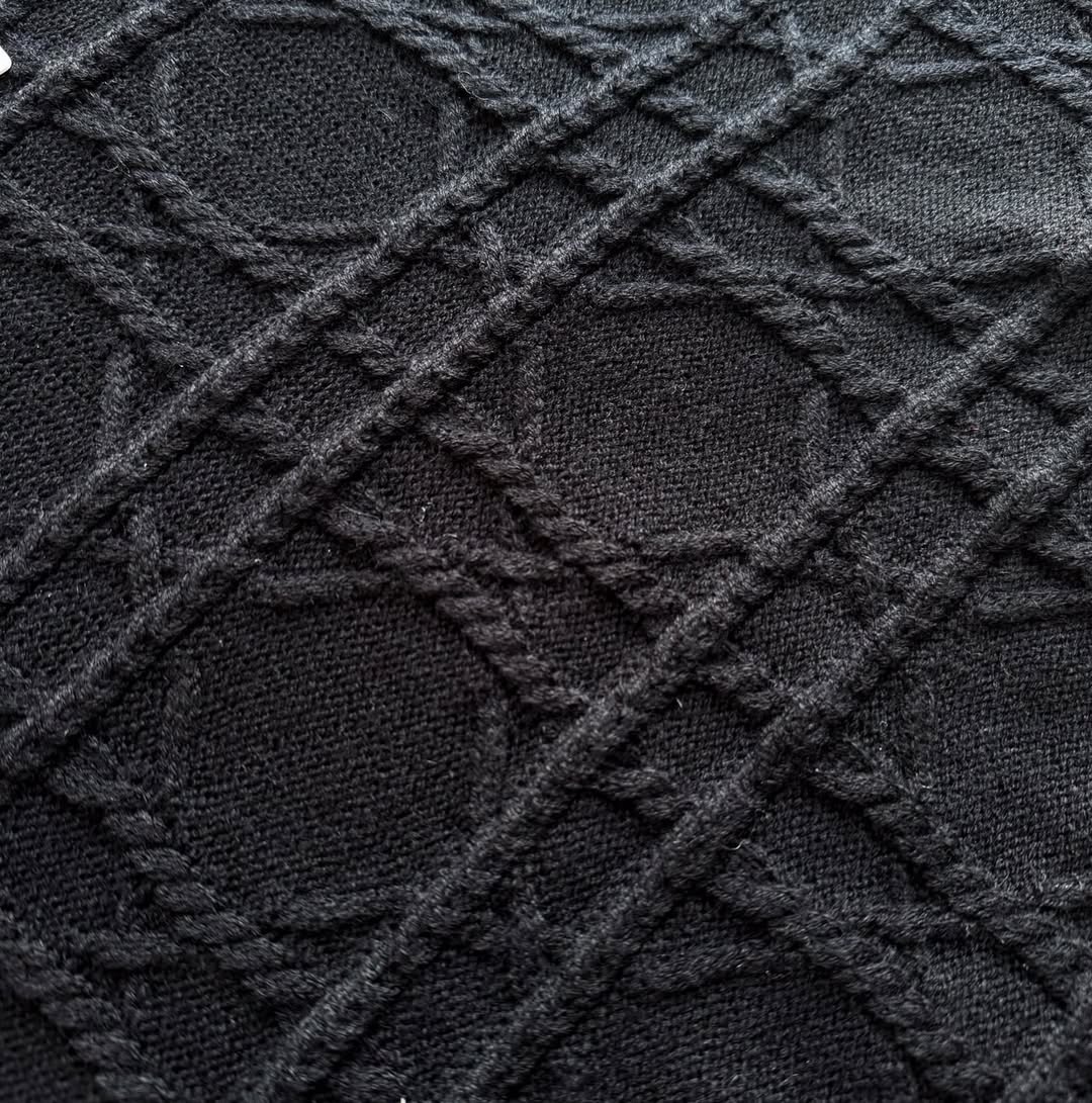 CD Icons Cannage Sweater Black Cashmere Knit