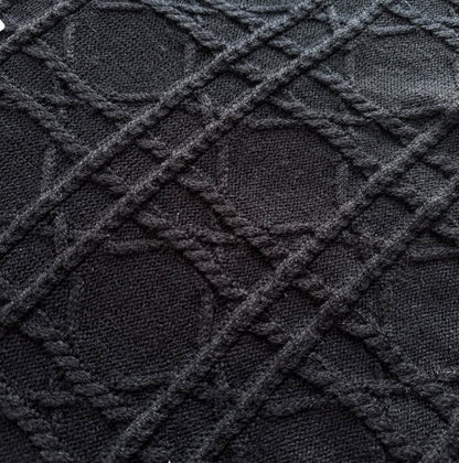 CD Icons Cannage Sweater Black Cashmere Knit