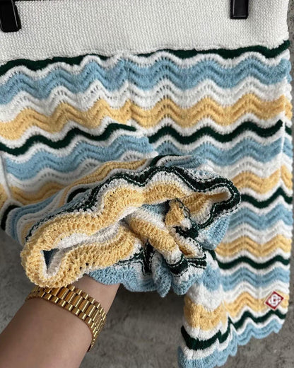 Casablanca Gradient Wave Texture Shorts