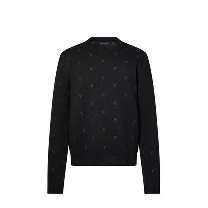 Lv Embroidered Signature Merino Crewneck