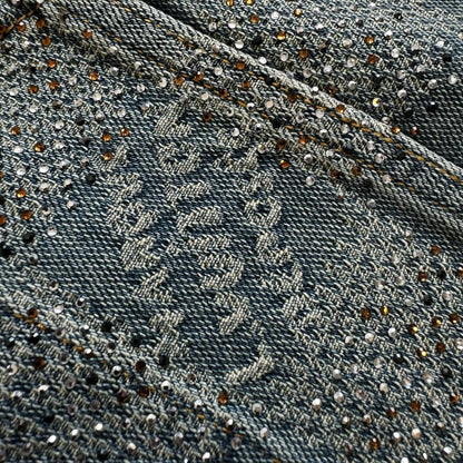 Lv Denim Jacket With Crystals