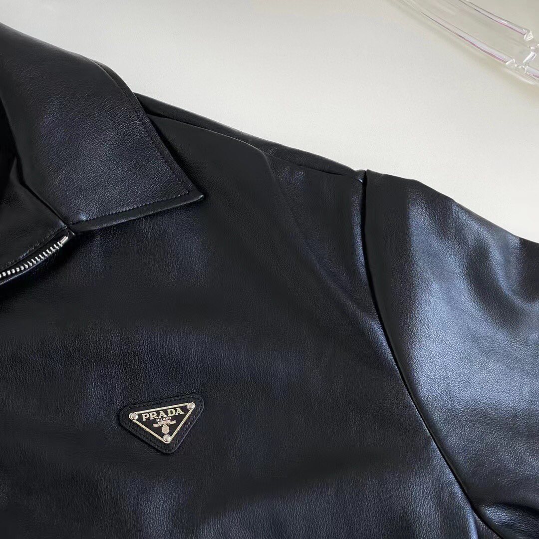 PRD Leather jacket with Prada logo