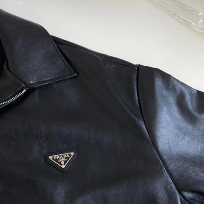 PRD Leather jacket with Prada logo