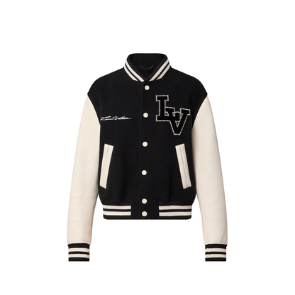 Lv Mix Leather Varsity Blouson