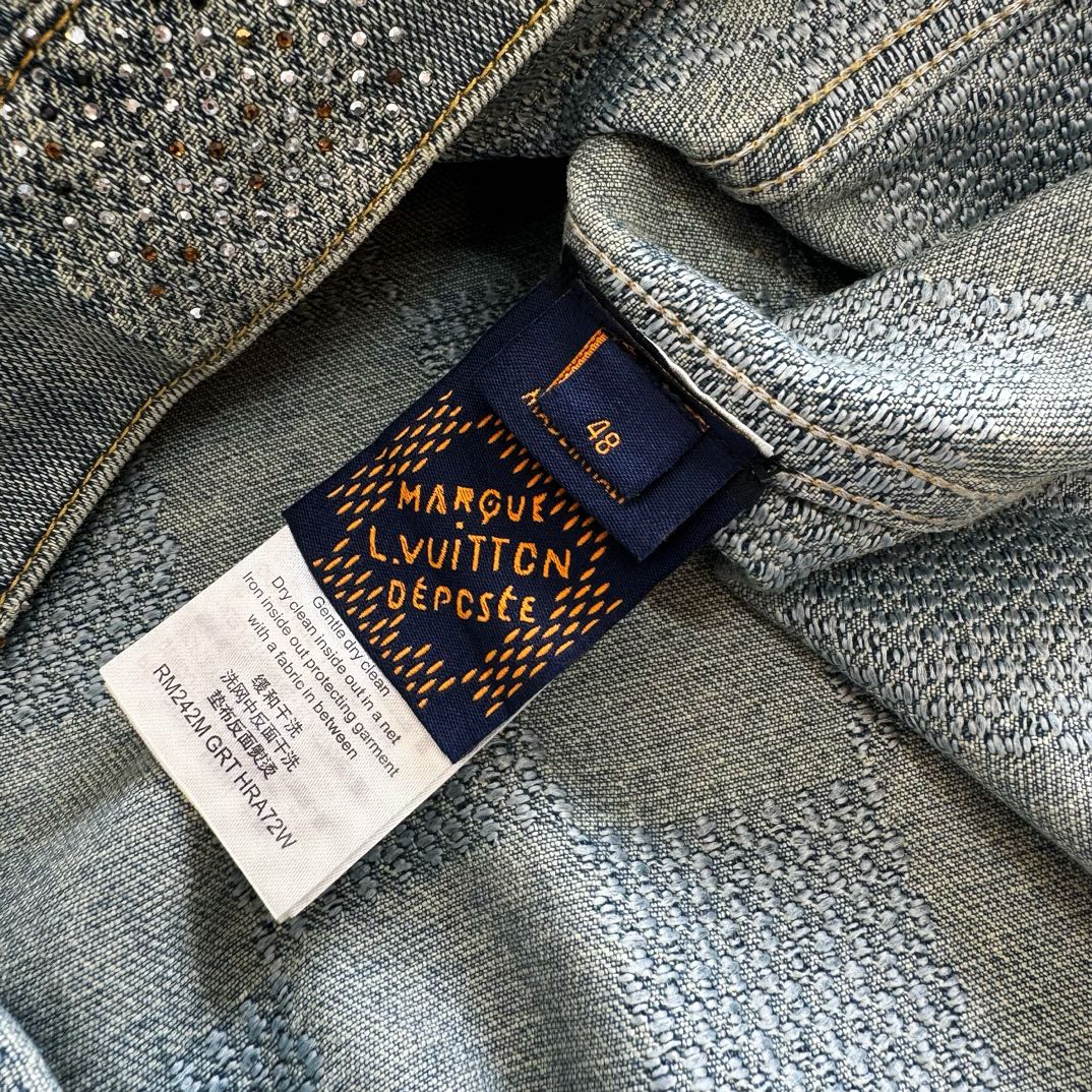 Lv Denim Jacket With Crystals