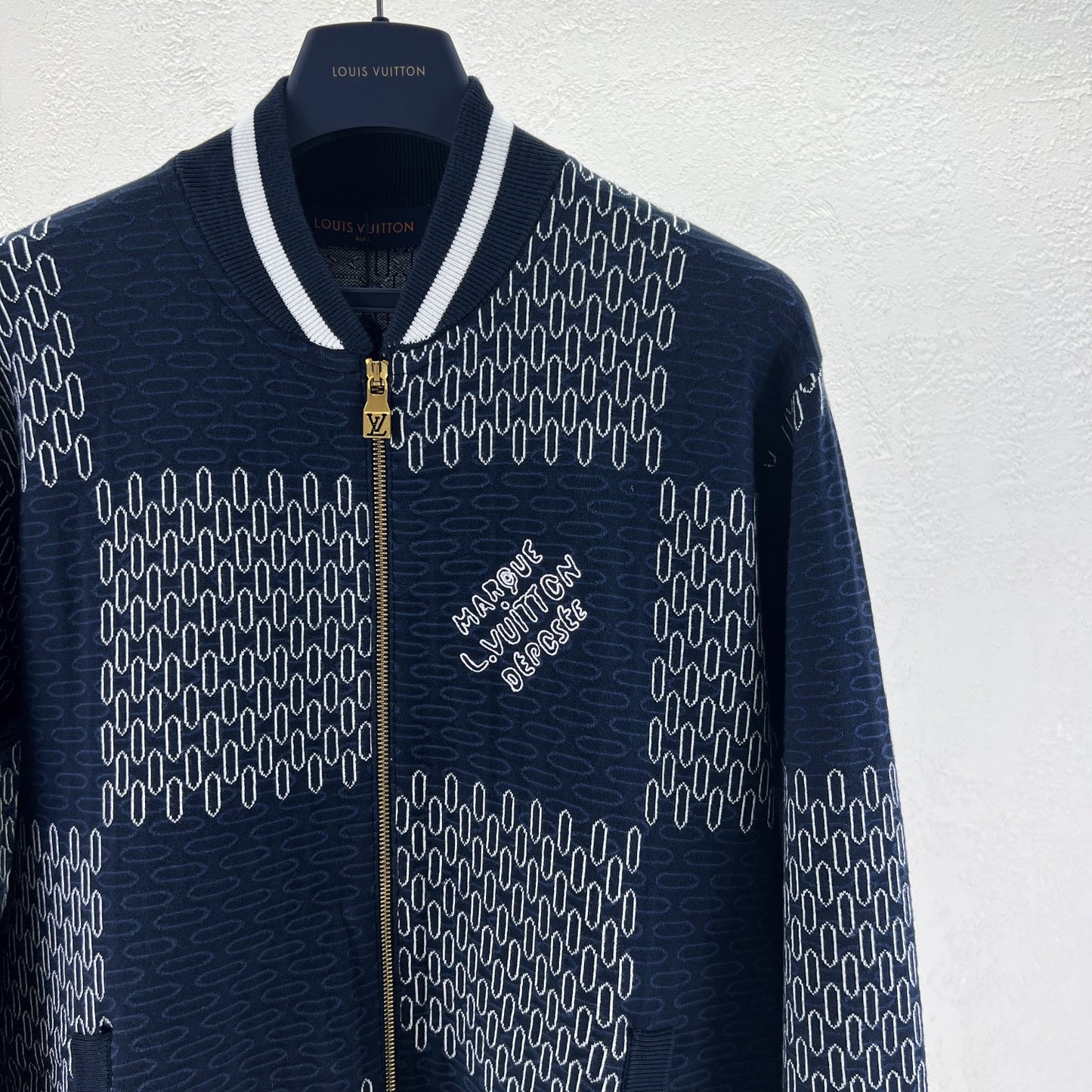 Lv Damier Quilted Cotton Bomber