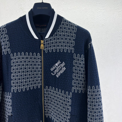 Lv Damier Quilted Cotton Bomber