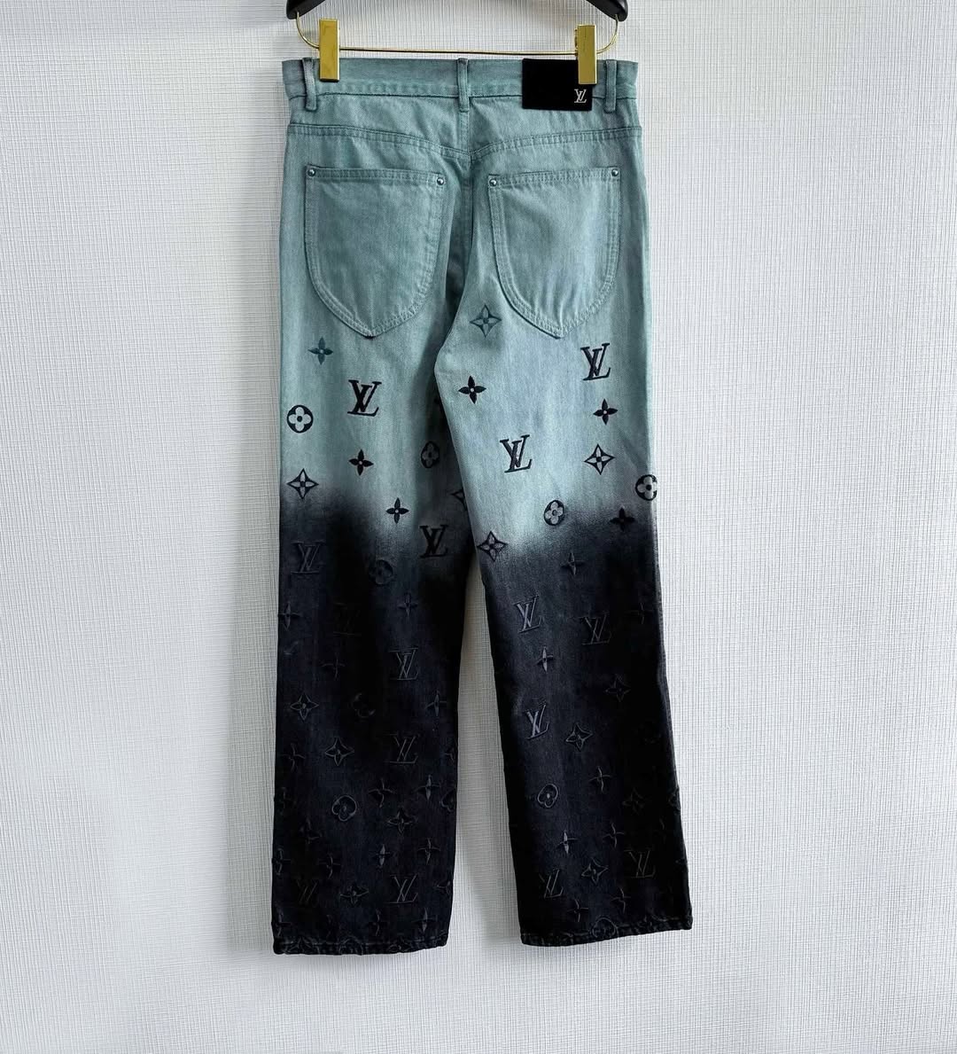 LV Monogram Embroidered Denim Pants