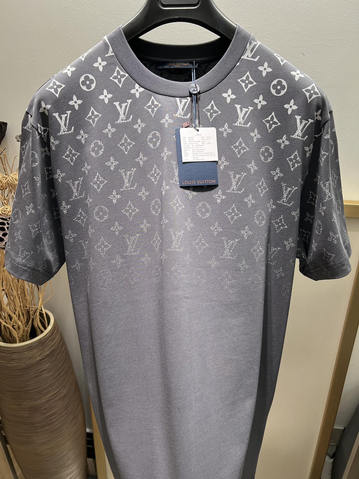 Lv Short-Sleeved Monogram Wool Shirt