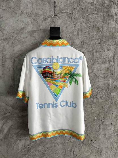 Casablanca Tenis Club Short Silk Shirt