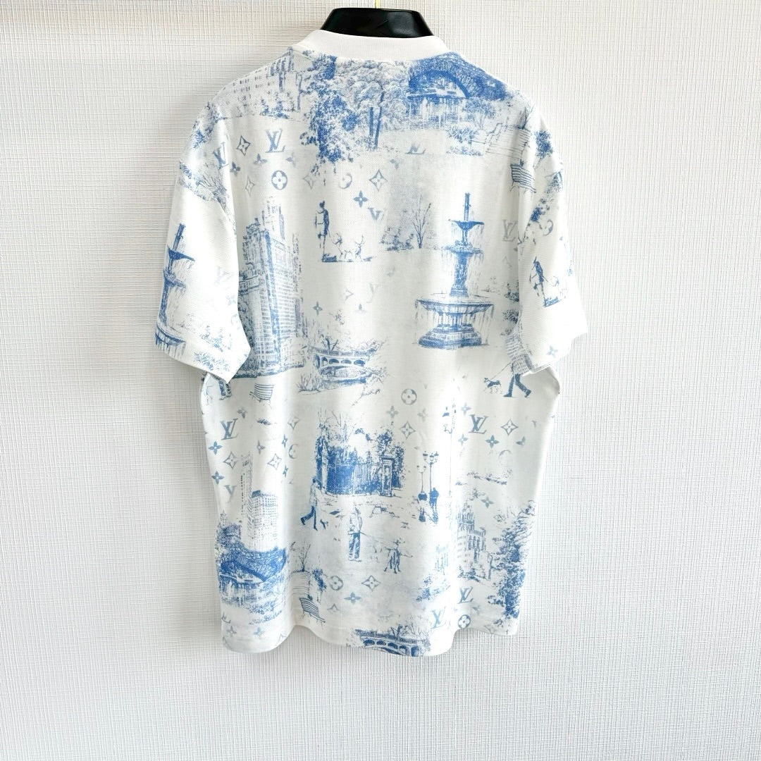 Lv Short-Sleeved Monogam Signature Shirt