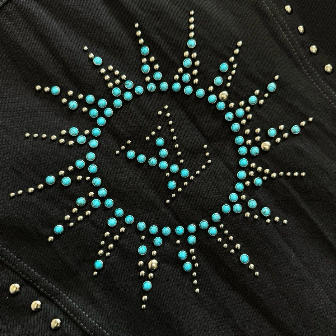 Lv Denim Jacket With Crystals