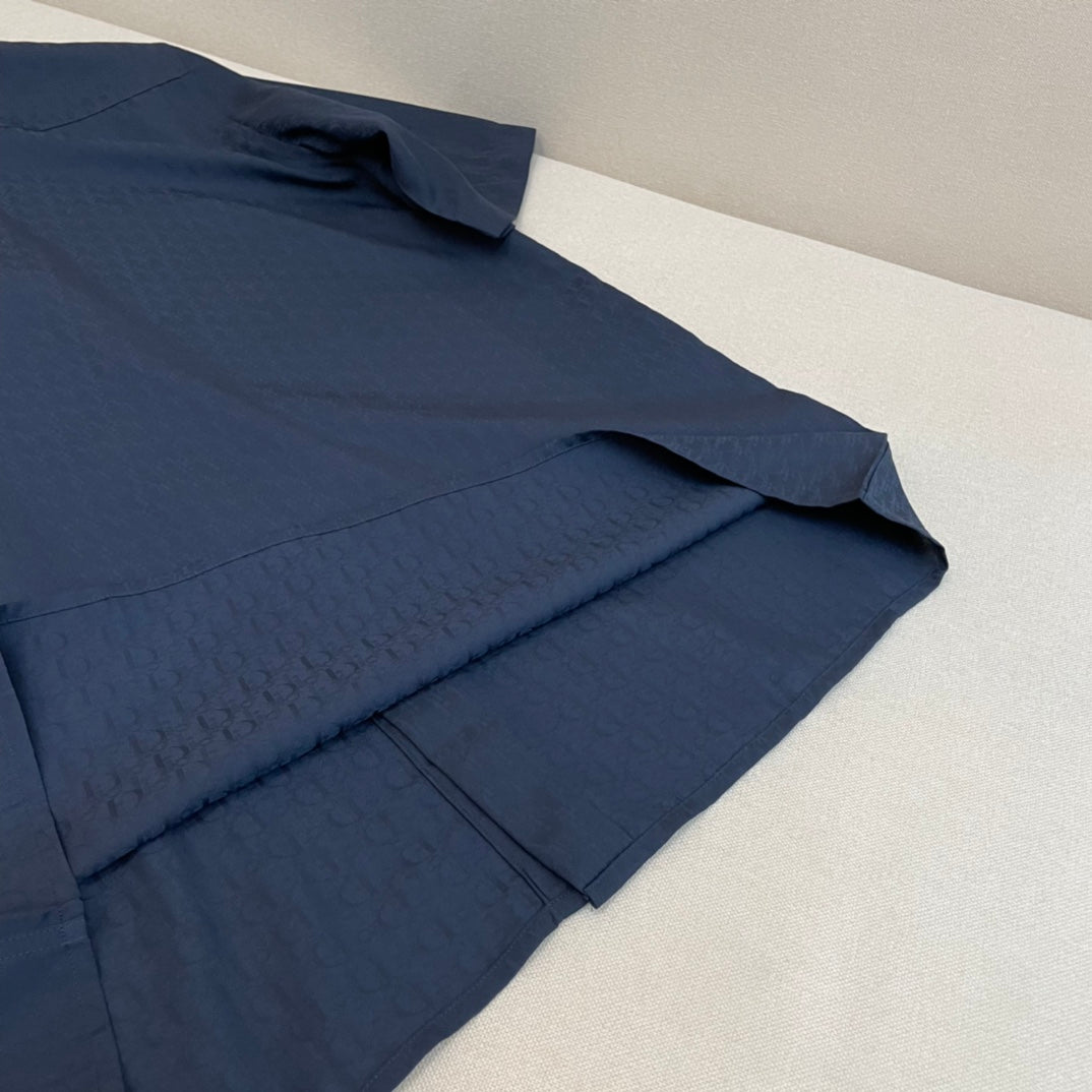 CD Monogram Silk Short Sleeve shirt