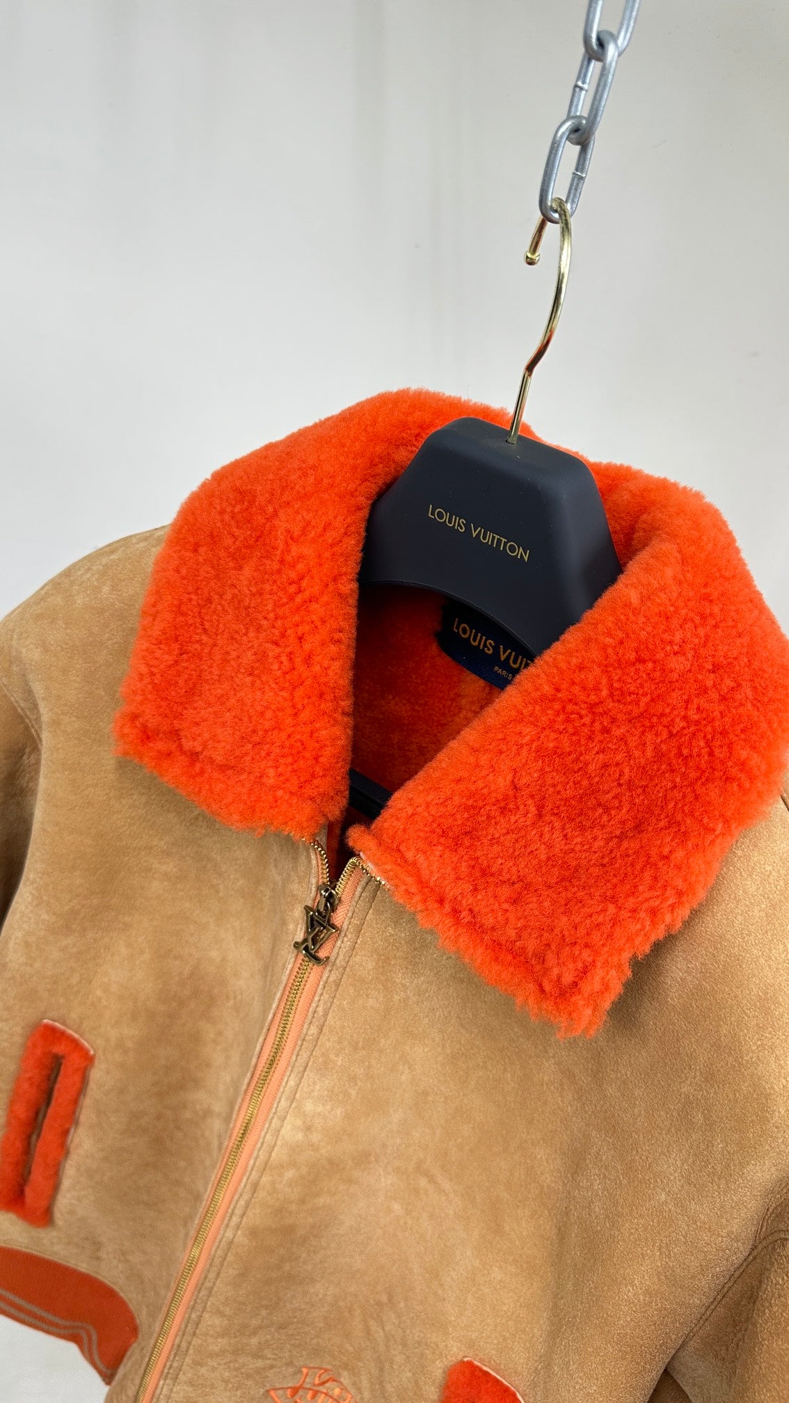 Lv Leather orange Jacket