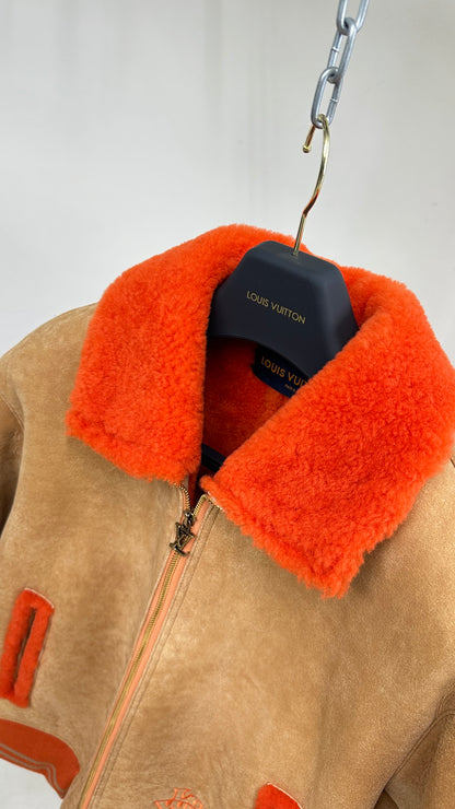 Lv Leather orange Jacket