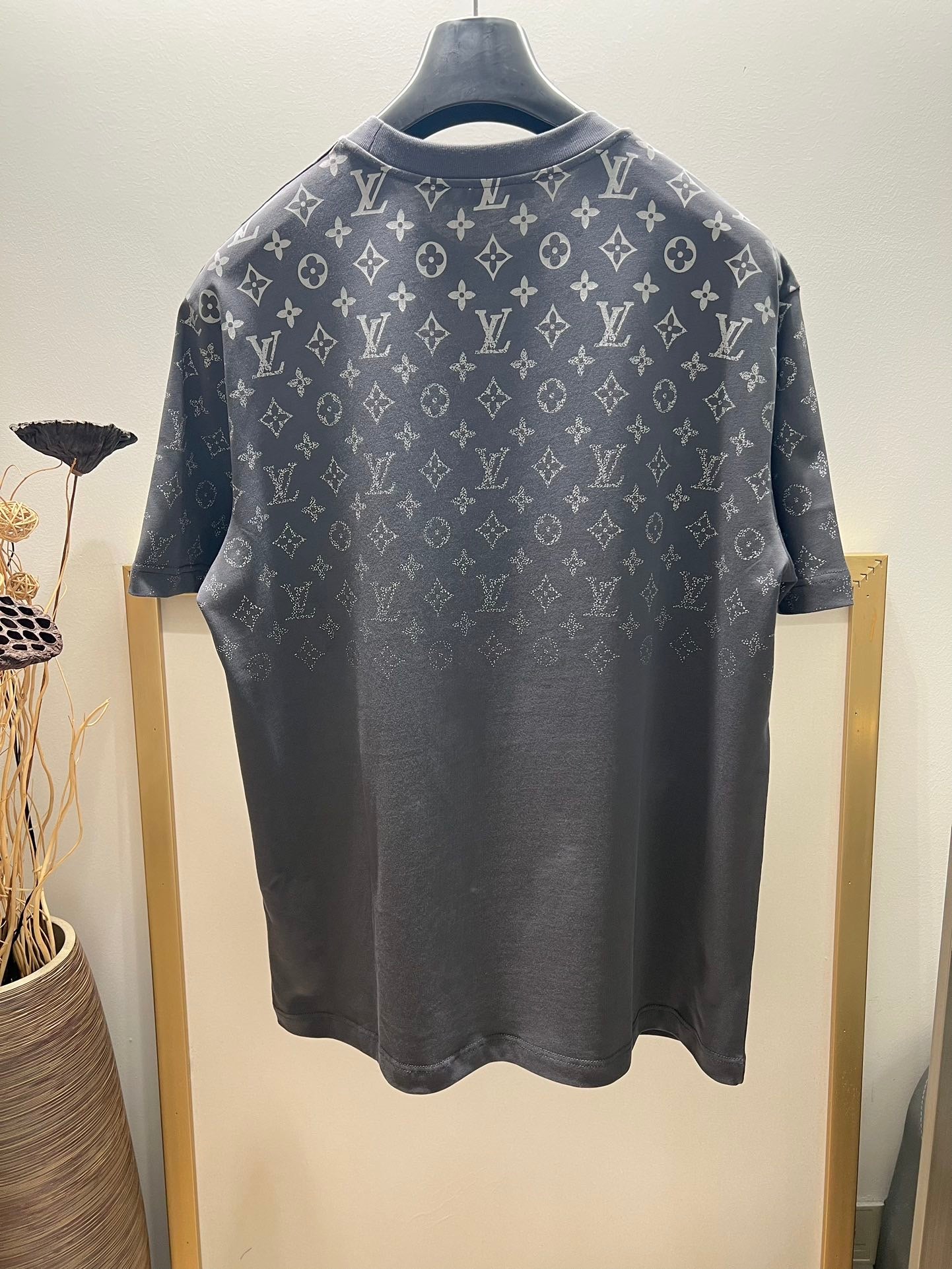 Lv Short-Sleeved Monogram Wool Shirt