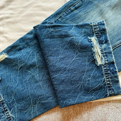Lv Washed Denim Workwear Pants