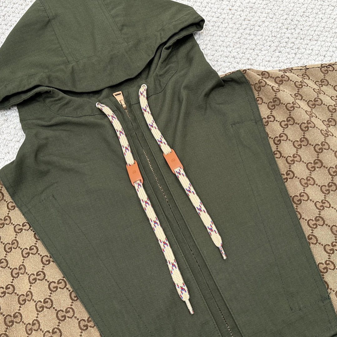 GG COTTON CANVAS ZIP JACKET