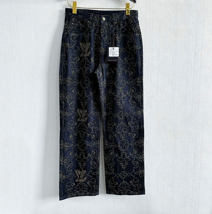 LV Embroidered Denim Pants