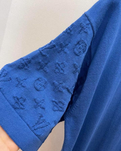 Lv Short-Sleeved Damier Wool Shirt